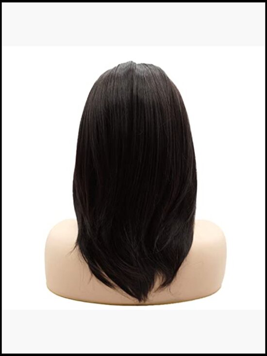 Synthetic Lace Front Wig Straight Short 15inch Heavy Density Heat Resistant main image 4